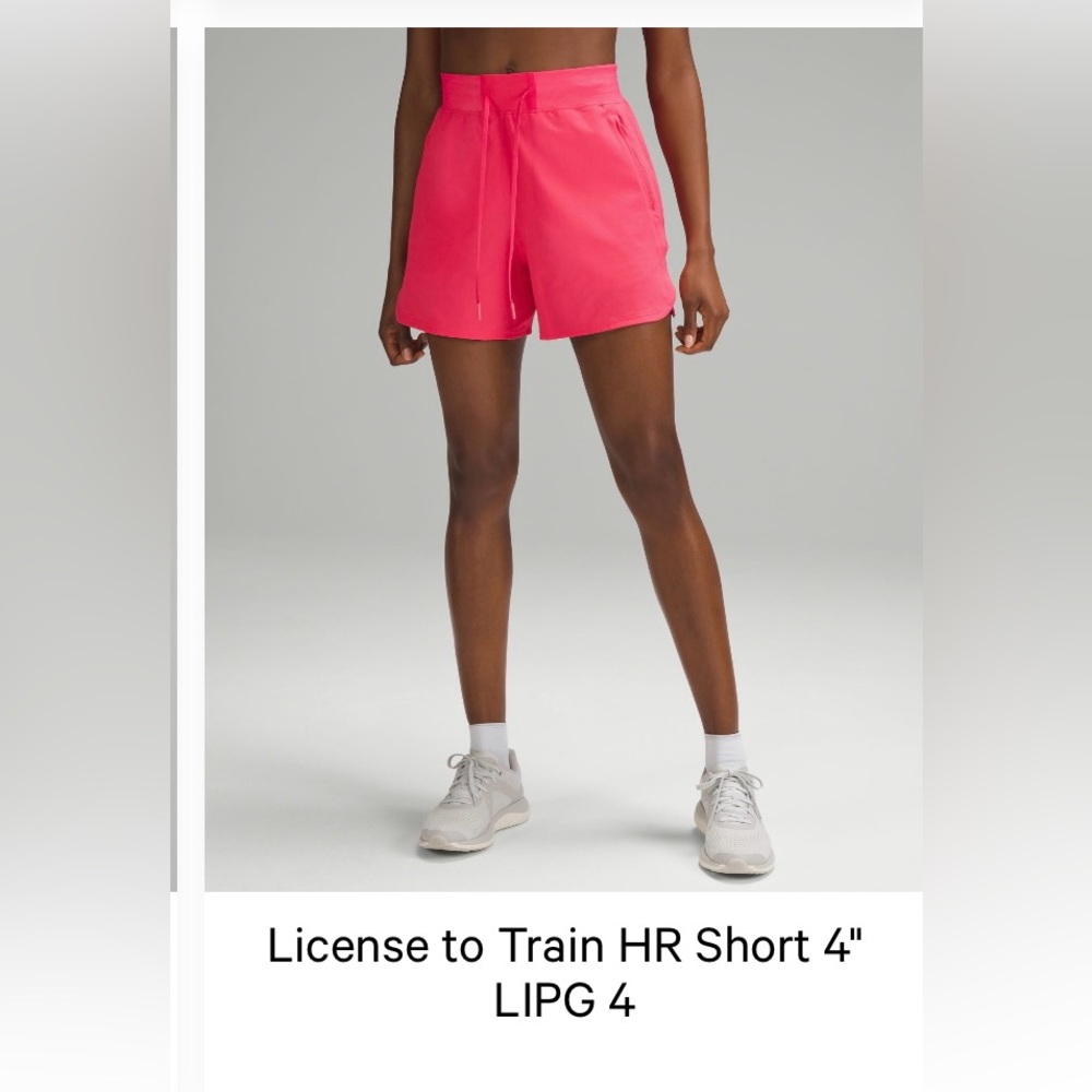 lululemon license to train high rise short 4” size 4
